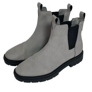 TOMS Women’s Faux Leather Gray Pull On Combat Boots size 9.5